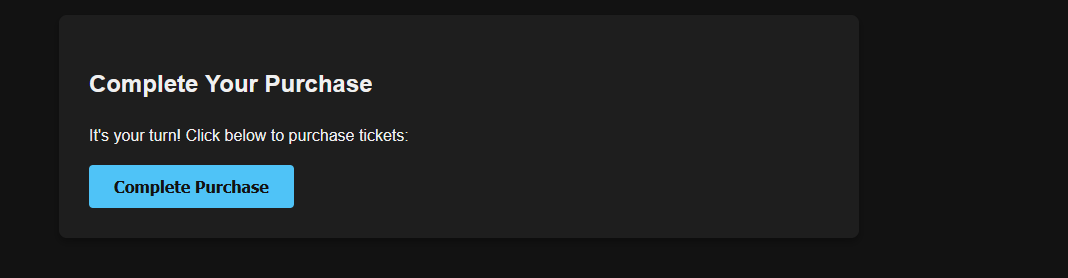 Complete Purchase Not Ready