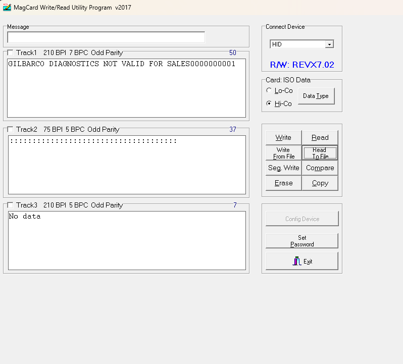 Reading the card in a magstripe utility